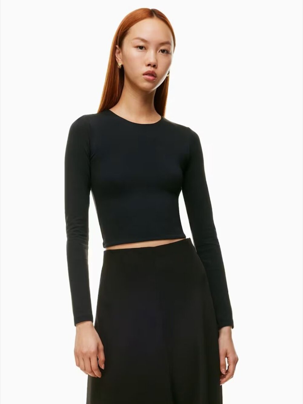 Aritzia Babaton Contour Crew Longsleeve (Large Black)